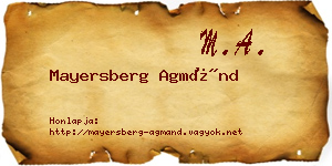 Mayersberg Agmánd névjegykártya